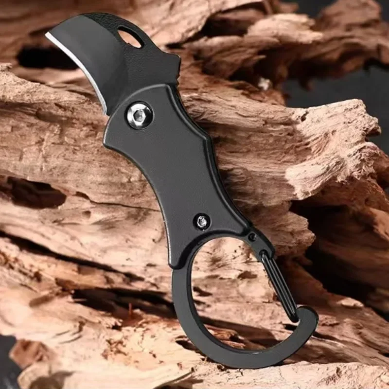 Mini chaveiro faca de bolso aço inoxidável acampamento pequeno mini faca portátil descascador lâmina fixa multi ferramenta edc com corrente