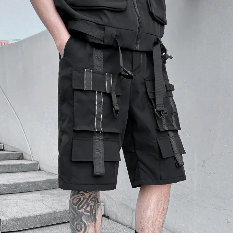 

Summer Shorts Functional Multi-Pocket Overalls Tactical Military High Street Cargo Pants Men'S Clothing Harajuku Safari Japanese