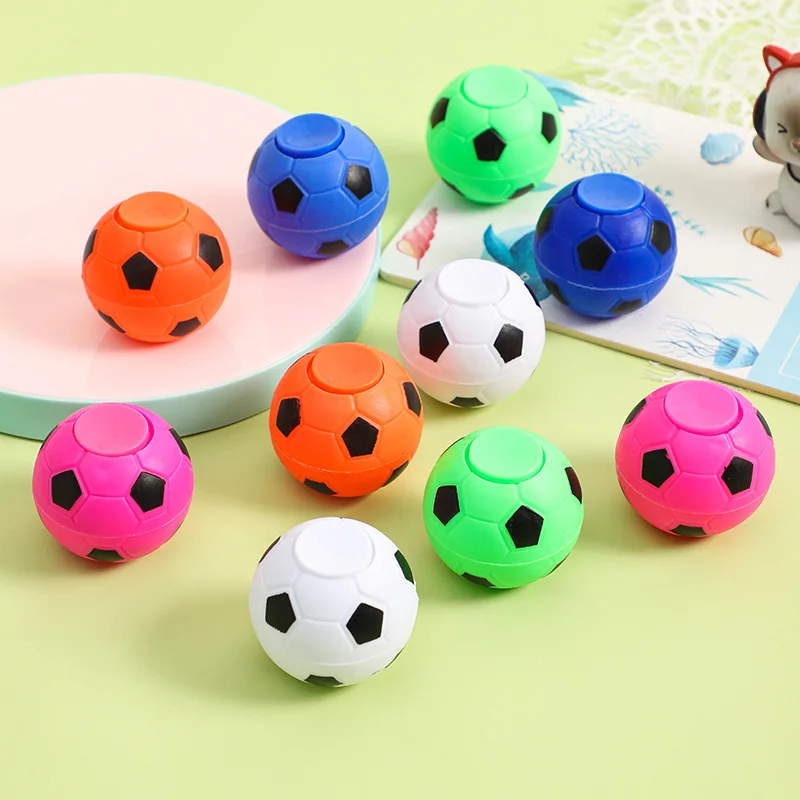 10Pcs Mini Football Rotatable Fidget Spinners Ball Toys for Kids Soccer Theme Birthday Party Favors Goodie Bag Piniata Stuffers