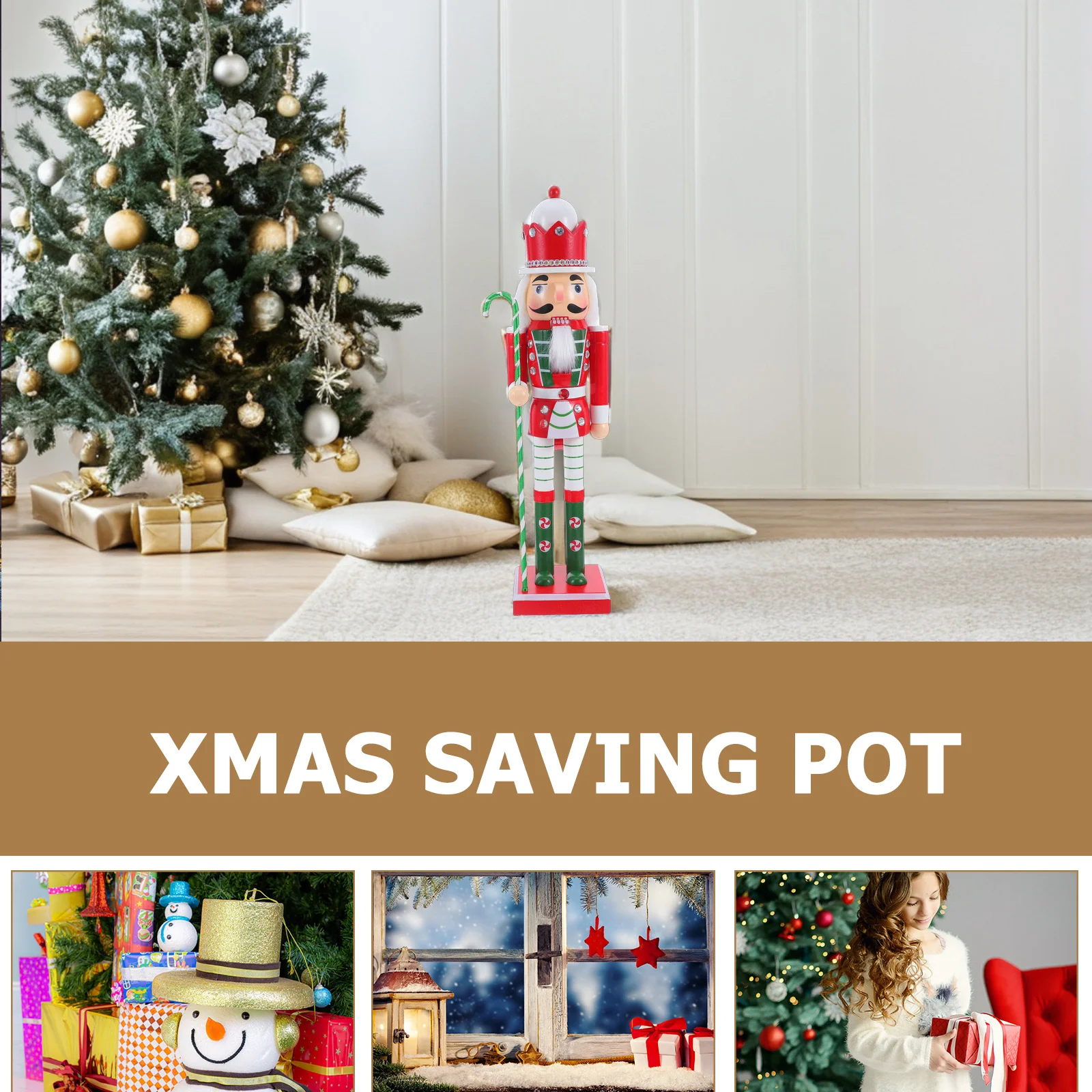 

Hand Carved Wooden Nutcracker Soldier Unique Christmas Decoration Living Room Study Mantel Display Festive Artistic Touch