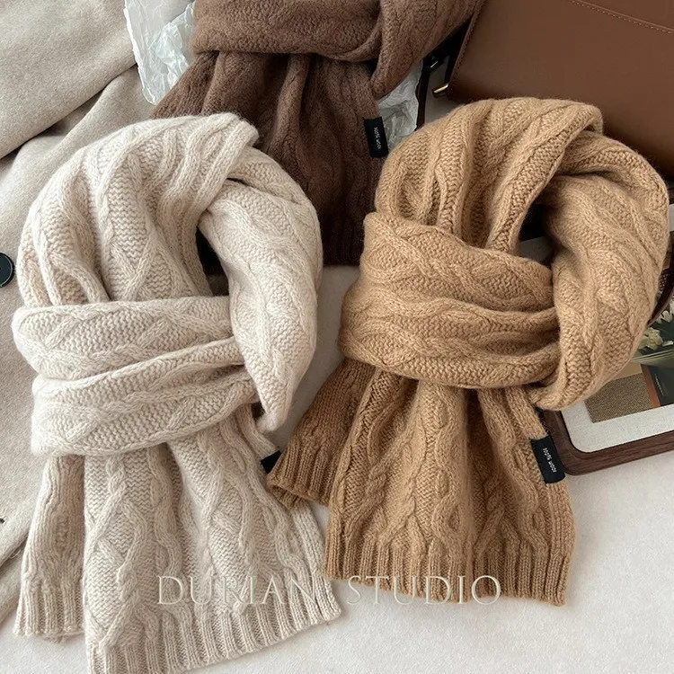 الكلاسيكية تويست البريطانية واليابانية الرجعية وشاح المرأة الشتاء الملتوية الكشمير وشاح الرجال #1