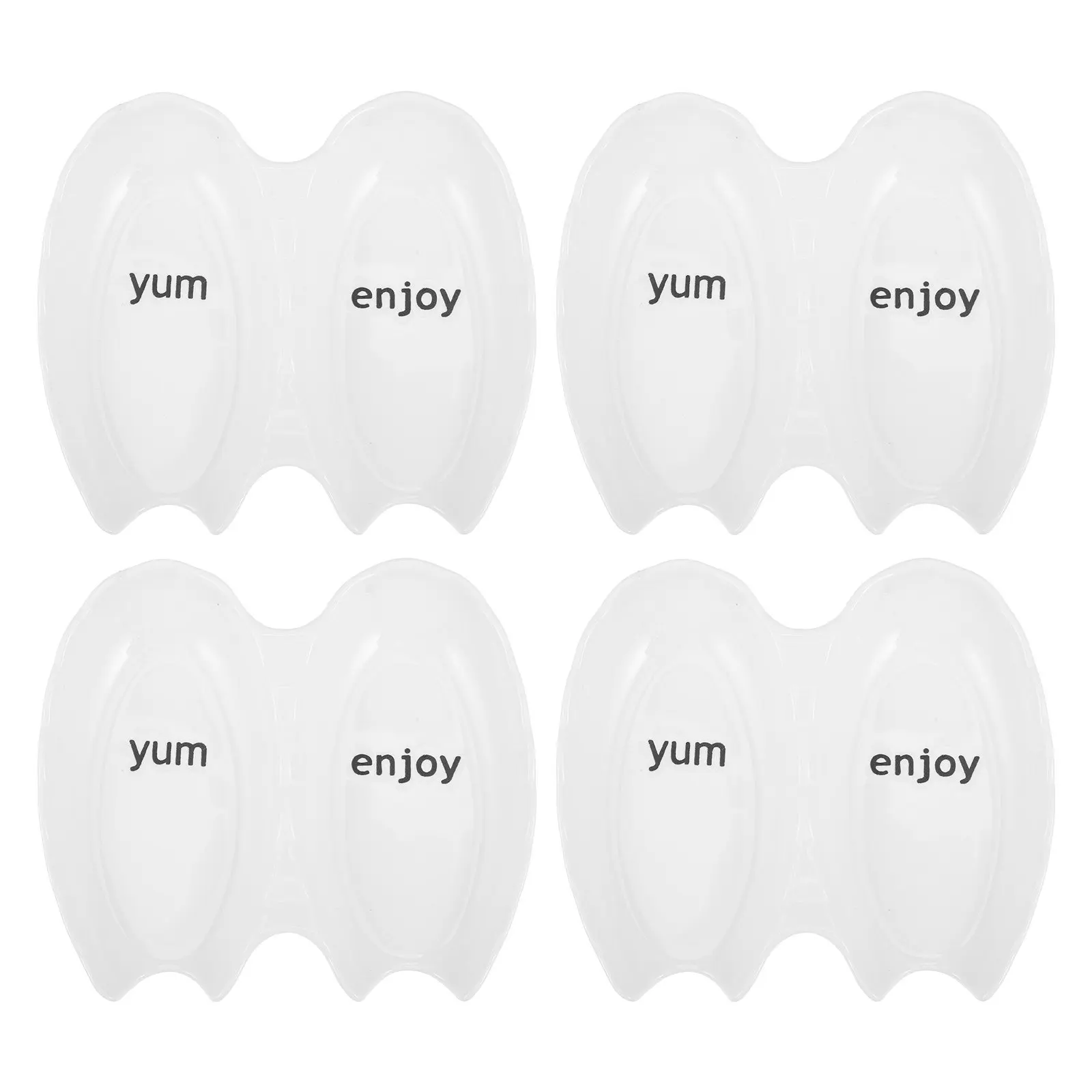 Ceramic Spoon Rest Set 4pcs Double Slot Heat Resistant Kitchen Utensil Holder Countertop Spoon Stand