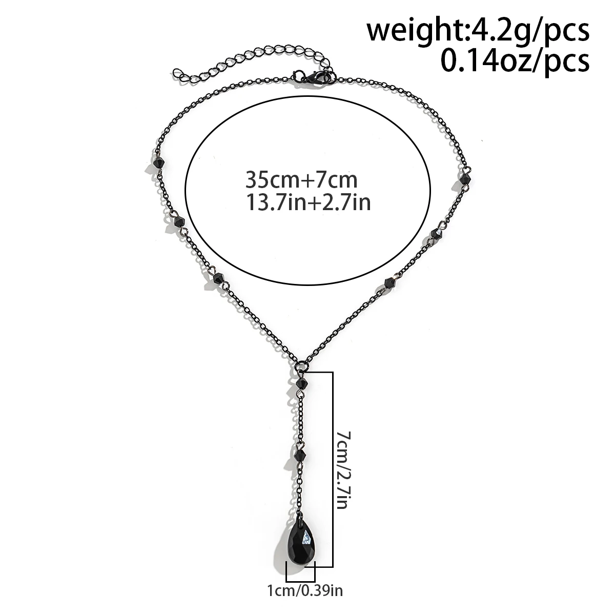 IngeSight.Z Gothic Dark Red Crystal Pendant Necklace Women Vintage Metal Link Chain Choker Necklace Cosplay Halloween Jewelry image 4