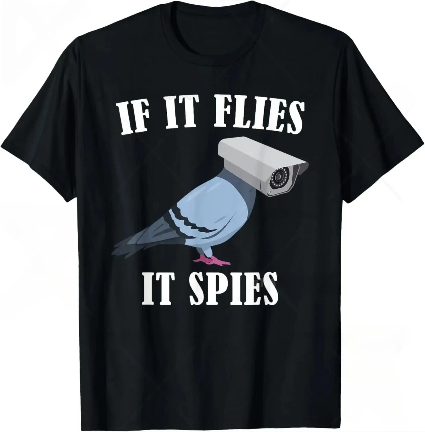 Birds Spie Conspiracy Joke Meme Surveillance |   Herren & Damen T-Shirt Y2k Kleidung Damen Kleidung Grafik T-Shirts Mode Anime