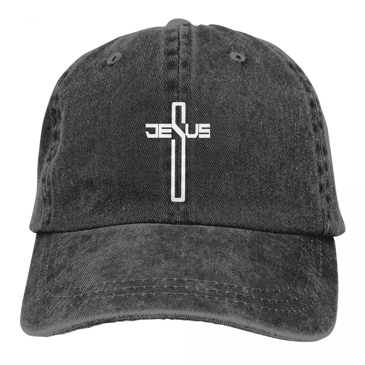 Washed Men's Baseball Cap Jesus Cross Trucker Snapback Caps Dad Hat Jesus Christ Golf Hats