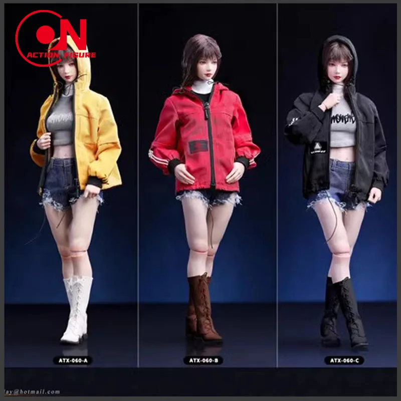 ACPLAY ATX-060 1/6 Female Fashion Jacket Denim Shorts Set Clothes Model Fit 12'' Worldbox AT203 Soldier Action Figure Body Doll