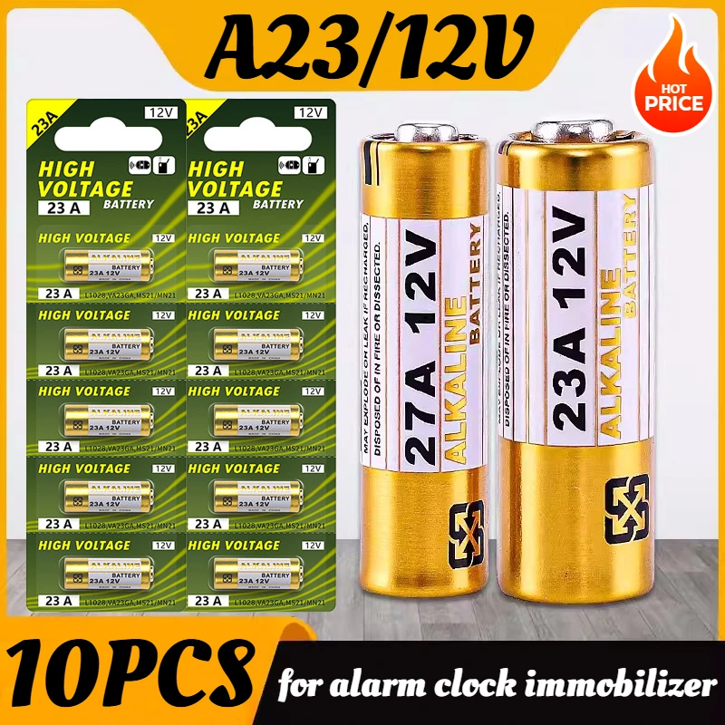 10PCS 12V Alkaline Battery A23 23A 23GA A23S E23A EL12 MN21 MS21 V23GA L1028 GP23A LRV08 for Remote Control Doorbell Dry Cell