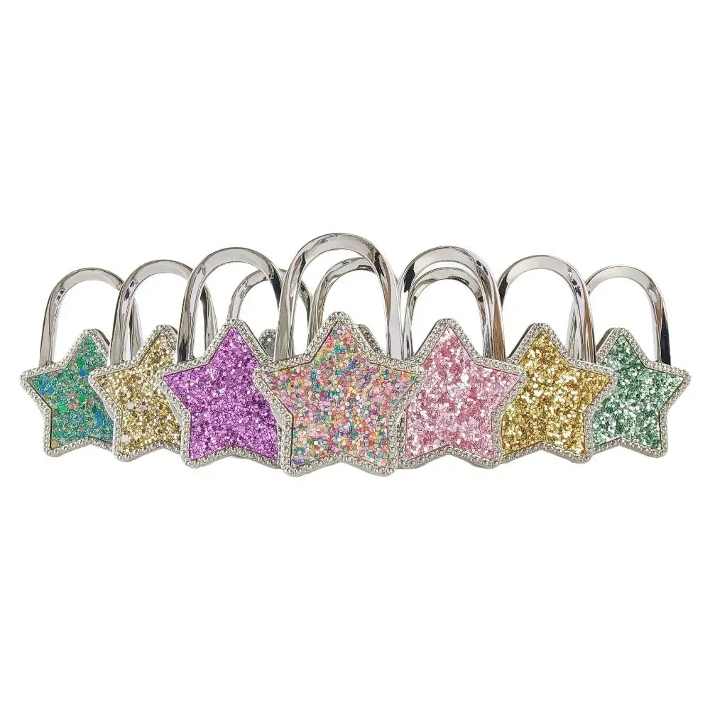 Durable Five-point Star Purse Hook Foldable Alloy Purse Holder Portable Creative Handbag Hanger for Women