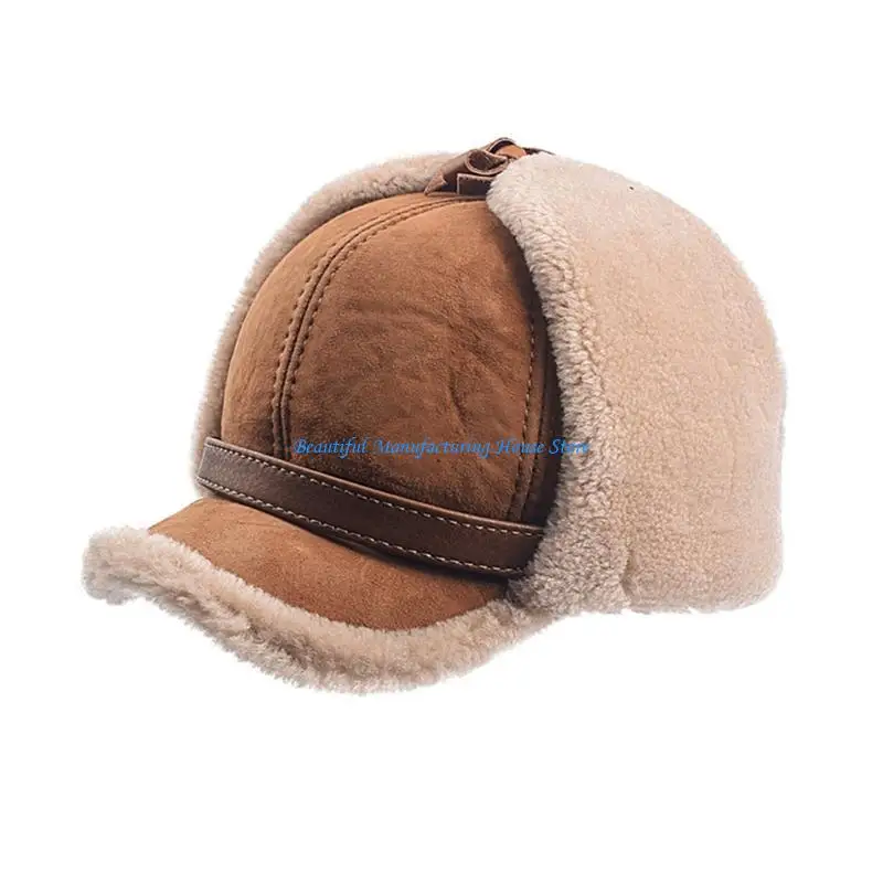 E56A Outdoor Activity Wool Skull Hat Winter Warm Caps Adults Unisex Skiing Hiking Hat