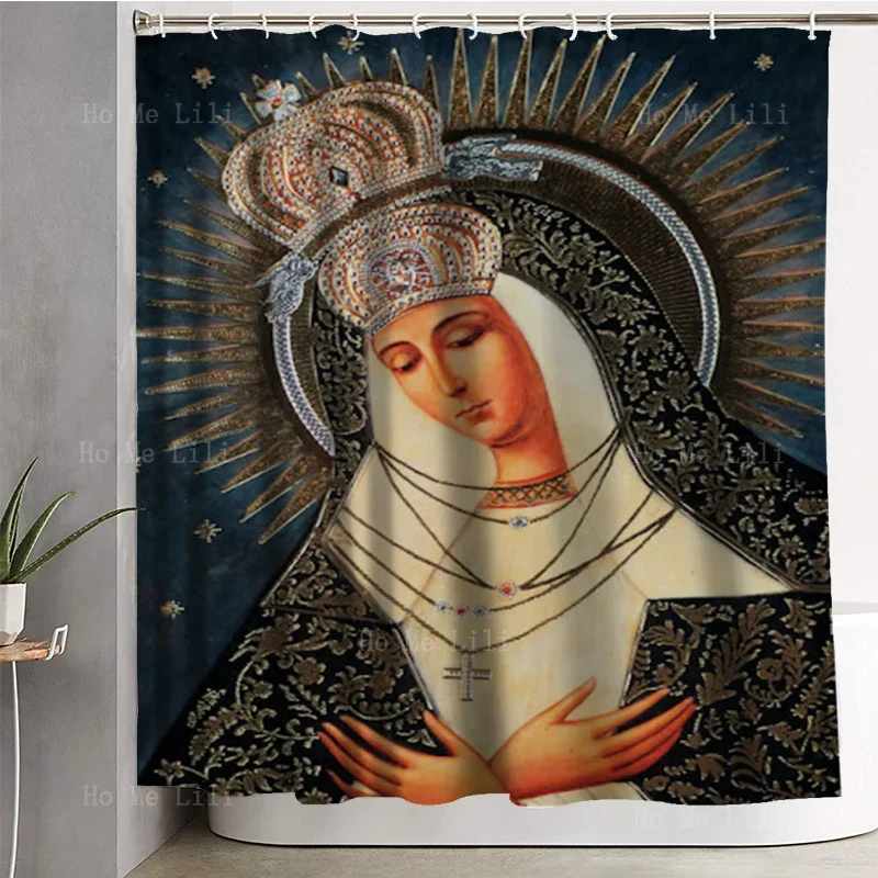 Orthodox Icon Catholic Church Virgin Mary Veil Religious The Mother Of God Annunciation Shower Curtain By Ho Me Lili With Hooks