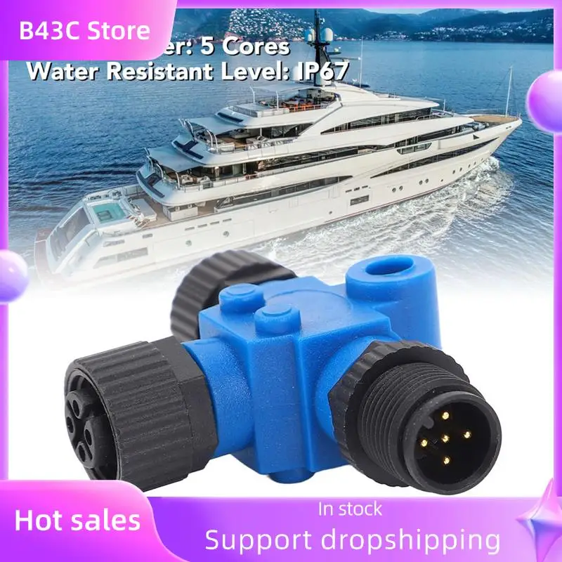 

B14C для лодок NMEA 2000, морской Т-разъем M12, 5-контактный, IP67, водонепроницаемый тройник с магистральным кабелем, терминатор для сетей Lowrance