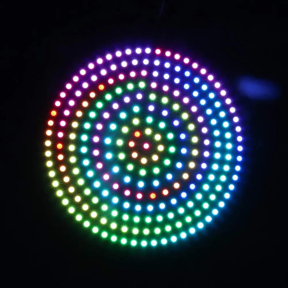 241개의 LED 9개의 링 WS2812B 5050 RGB LED 링 램프 조명 개별적으로 제어 가능한 풀 드림 컬러 DC5V 미니 컨트롤러 포함