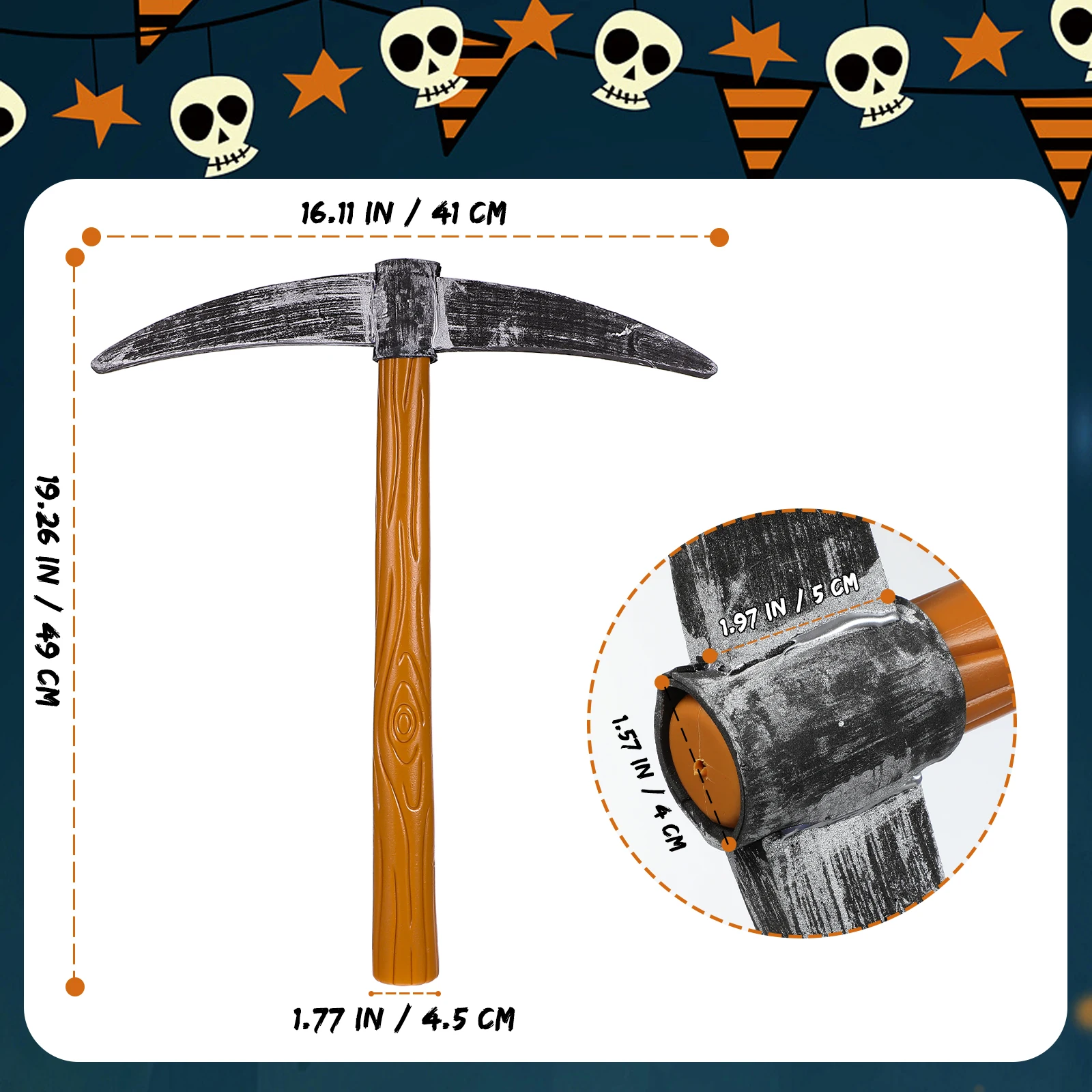 3 ชิ้นตกแต่งปลอม Pickaxe รุ่น Performance Party โปรดปรานพลาสติกอุปกรณ์เสริมการถ่ายภาพที่ไม่ซ้ํากันเครื่องแต่งกาย Props namental