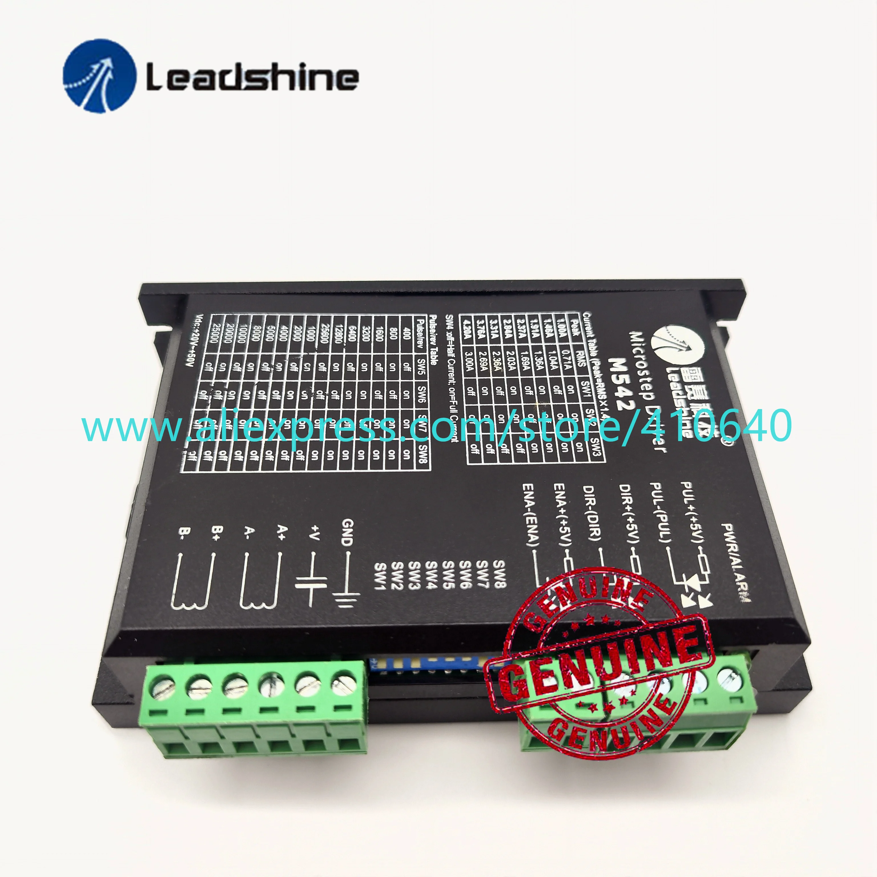 Leadshine M542 2-Phase Stepper Drive with 20-50VDC Voltage and 1.0 to 4.2A Current Pure Sinusoidal Current Control more reliable