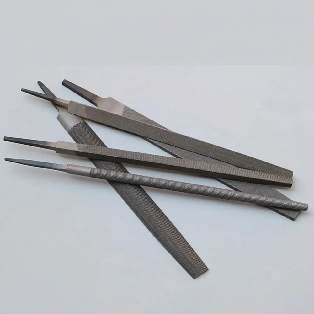 Metalworking Woodworking Industrial Steel File Set 5 Pieces 6-inch Flat File/Circular File/Half-Round File/Triangle File/Square