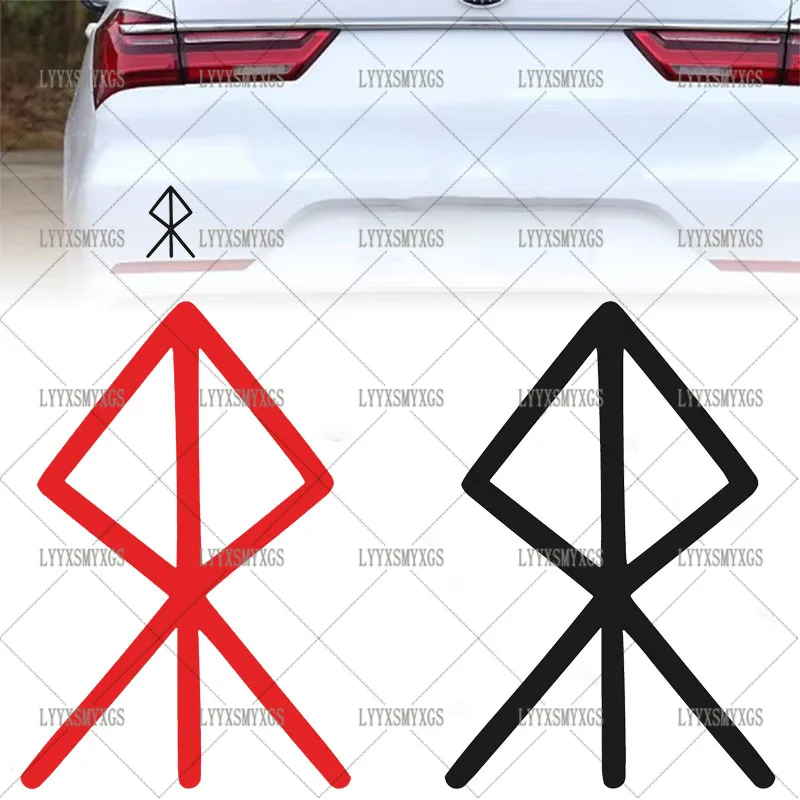 

Self-Adhesive Custom Courage Bindrune Symbol Car Stickers Waterproof Sunscreen Vinyl Decal PVC wholesale Car Accessories