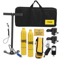 DIDEEP 0.5L Scuba Oxygen Cylinder Breather Diving Underwater Oxygen Cylinder Set with 2 Cylinders and 2 Breathing Valves