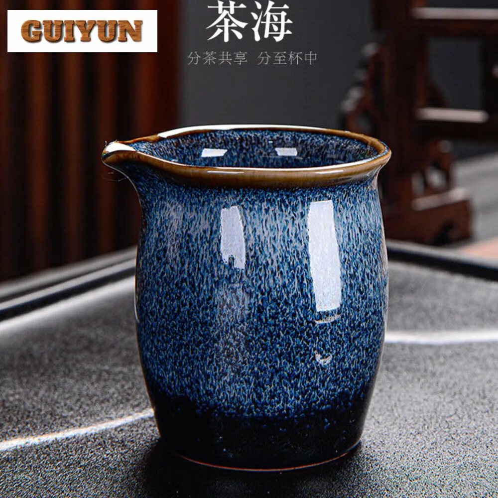 Kung Fu Tea Set Luxury Household Retro Ceramics Office Commerce Ru Kiln Kungfu High-end Chinese Tea Set With Cups and Kettle Bar