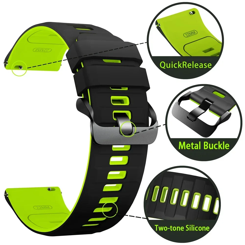 22mm Sport Silicone Strap For HUAWEI WATCH GT6 Pro Watch 5/4/3 Pro GT 5 4 3 SE 2 46mm Bracelet For Galaxy Watch 3 45mm Wristband
