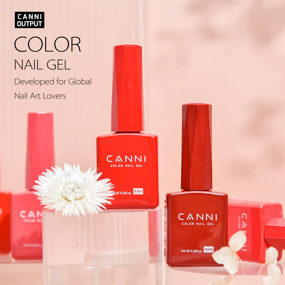 CANNI Gel-Nagellack # 9120 Tiefrote Farbe HEMA-FREI TPO-FREI Abziehbares UV-LED Langanhaltender Hochpigmentierter Nagelstudio-Maniküre-Gel – Detail 2