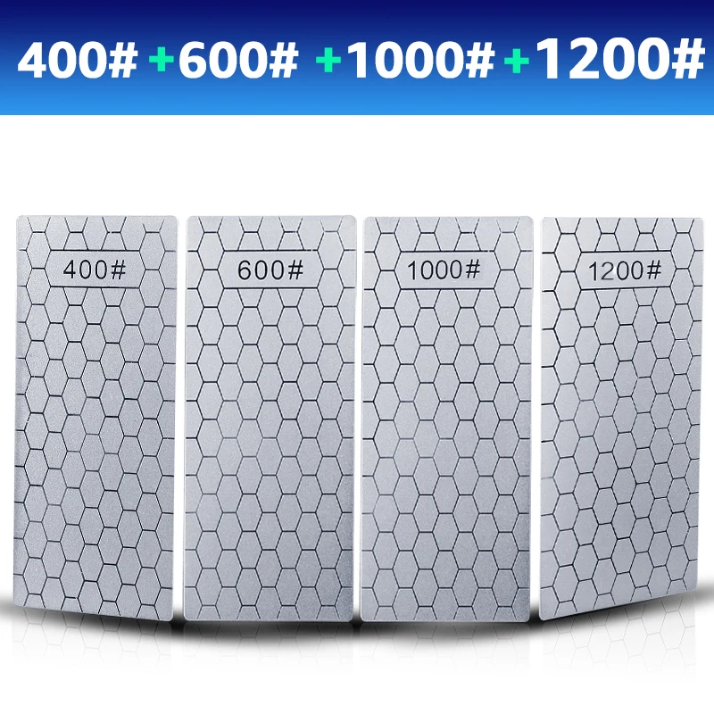 Diamantmesser Schleifstein 400 # 1000 # 600 # Schleifstein-Messerschärfer, ultradünnes Schleifstein-Set mit Wabenoberfläche