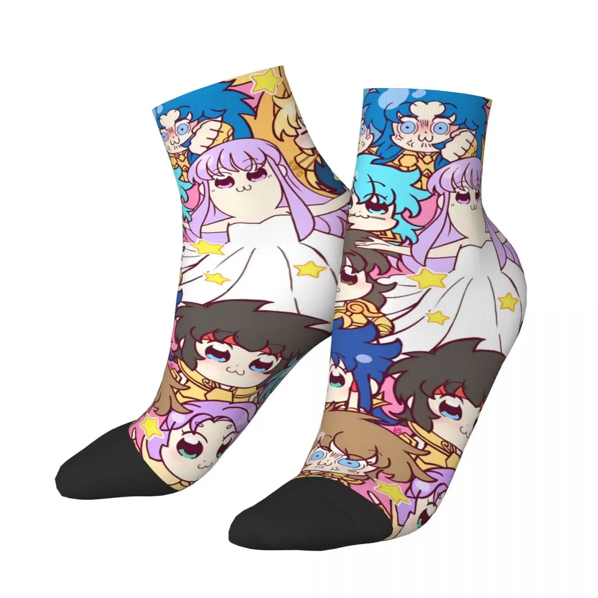 Chibi Saint Seiya Anime Ankle Socks Male Mens Women Autumn Stockings Harajuku