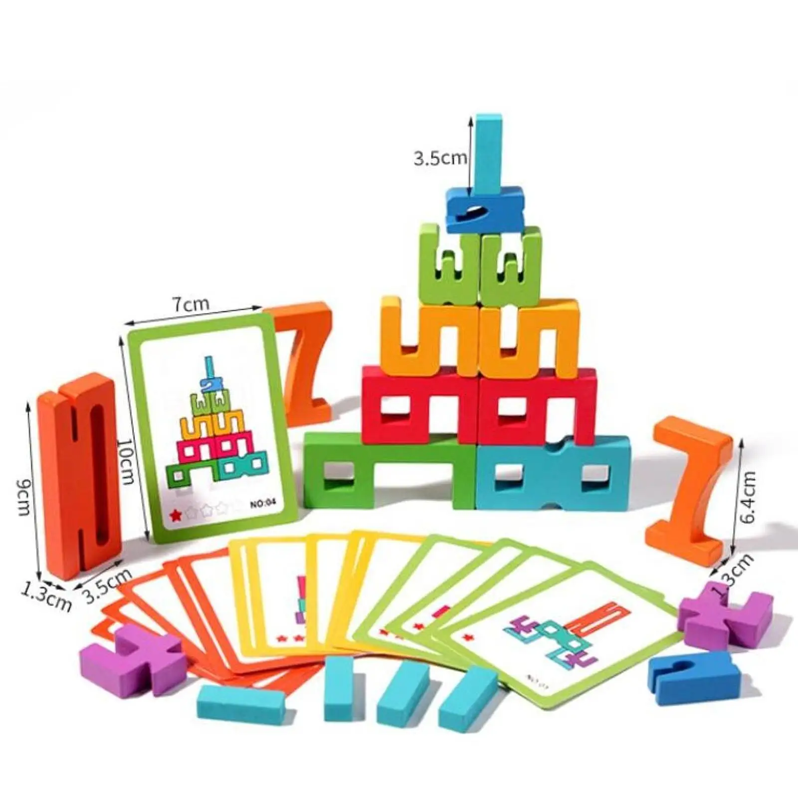Wooden Number Puzzle Block Toys Set Preschool Game for Children Kindergarten