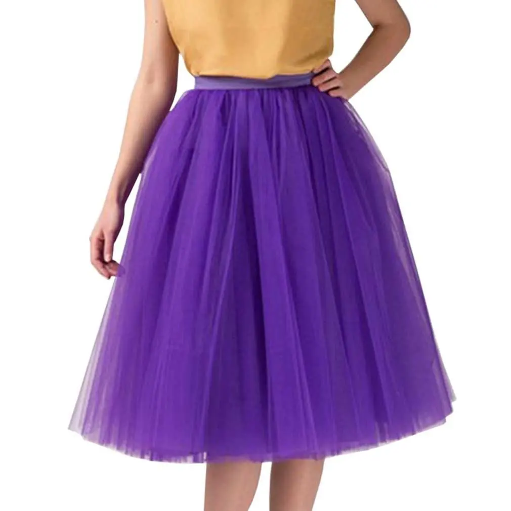 Women Summer Vintage Tulle Skirt Adult Fancy Ballet Dancewear Party Costume Ball Gown Mini Skirt