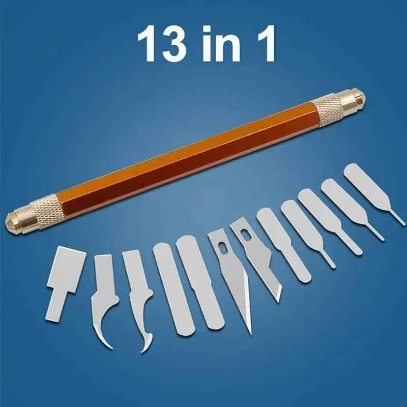 

12pcs Steel Craft Artwork Sculpture Knifes with Handle Carving Stencil