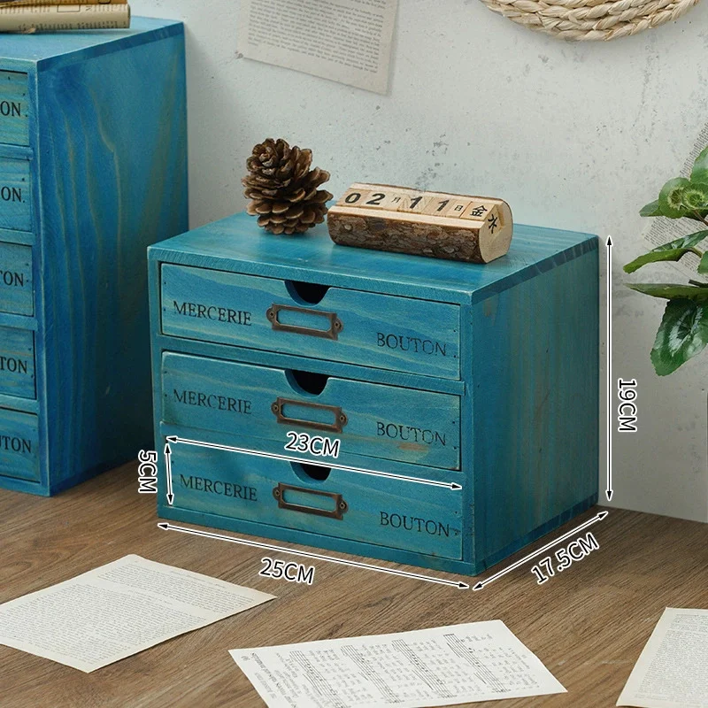 Multi-Layer Net Red New Log Retro Hand Account Storage Holz Desktop Debris Cosmetics Lotion Finishing Box – Detail 7