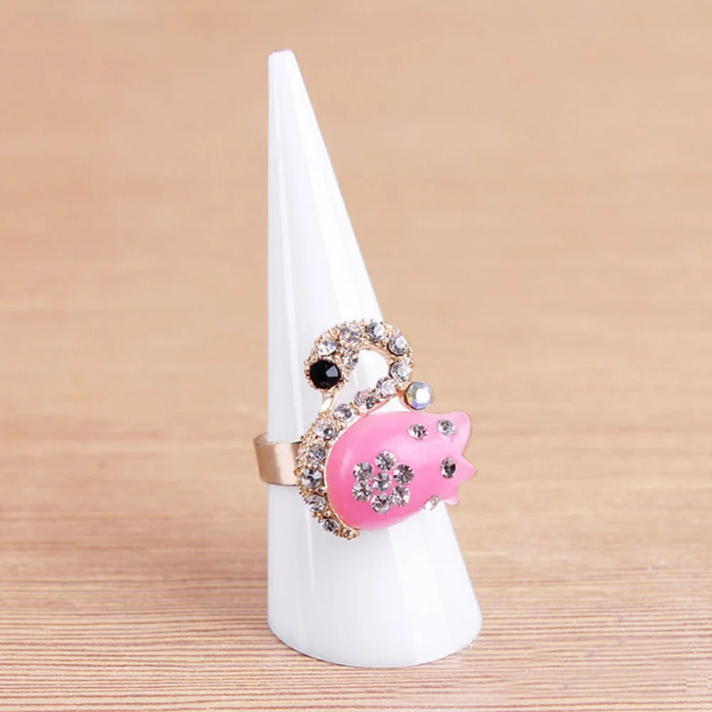 

5pcs Transparent Acrylic Ring Display St Cone Shaped Jewelry Holder Smooth Flat Cut Stable Table Multifunction Retail Displays