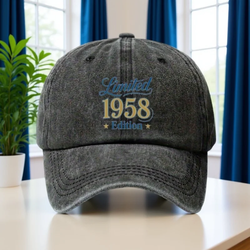 

A Fashionable Printed Washed Baseball Cap from The 'Limited 1958 Edition', Available in Various Colors for Both Men And Women, M