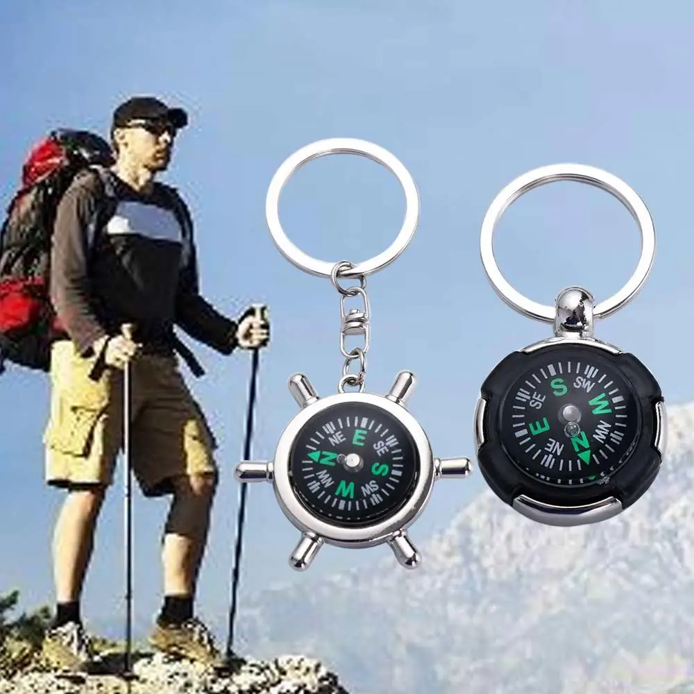 Keyring Riding Equipment Survival Tool Accessories Outdoor Emergency Wild Compass Mini Compass Pocket Compass Keychain