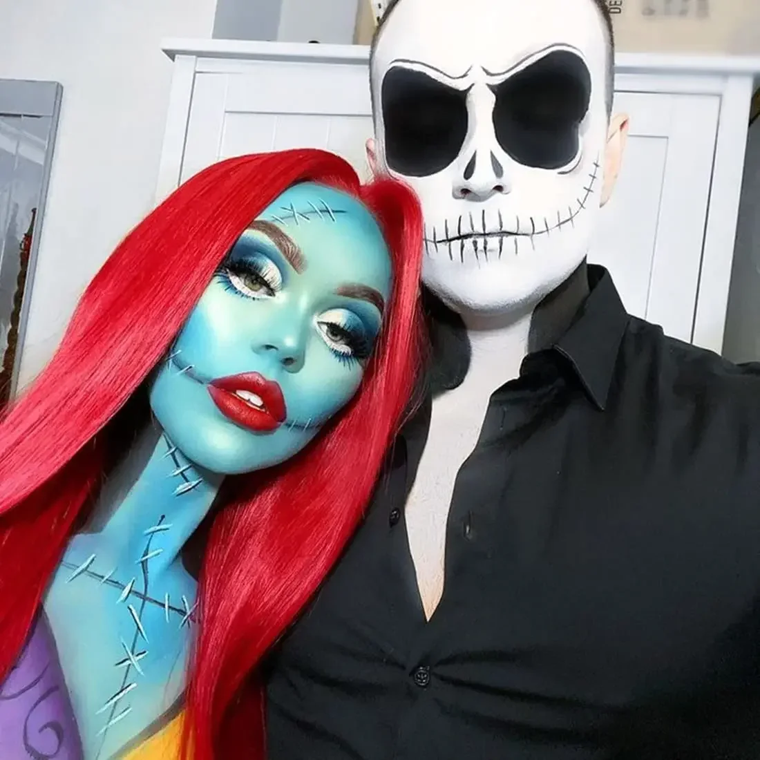 Perruques synthétiques rouges Sally pour femmes, perruques de Cosplay longues rouges lisses pour fête, Costume d'halloween