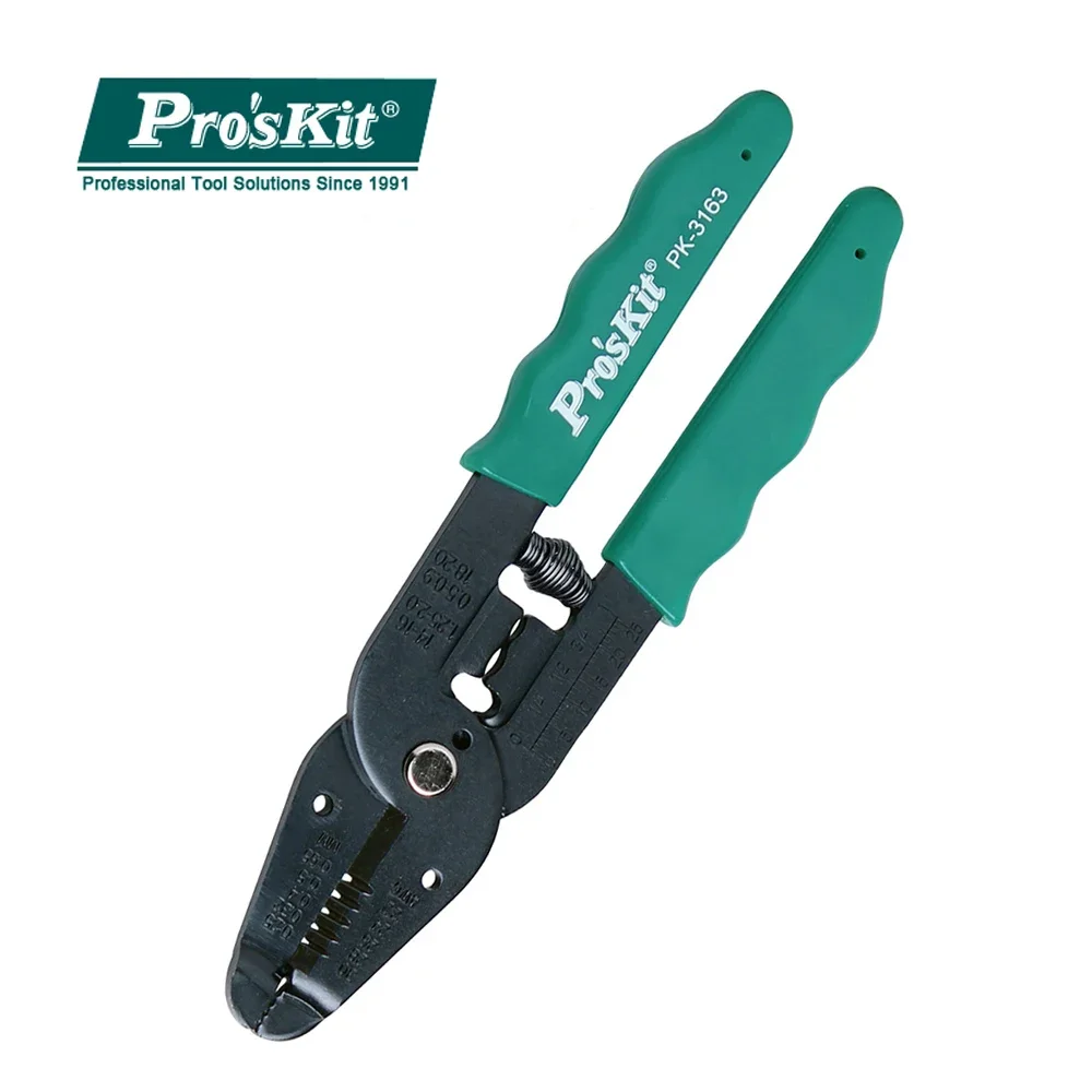 

Pro'skit 8PK-3163 7in1 Multifunctional Crimping Stripping Pliers Wire Cable Cutter Stripper Crimper For AWG 30, 28, 26, 24, 22