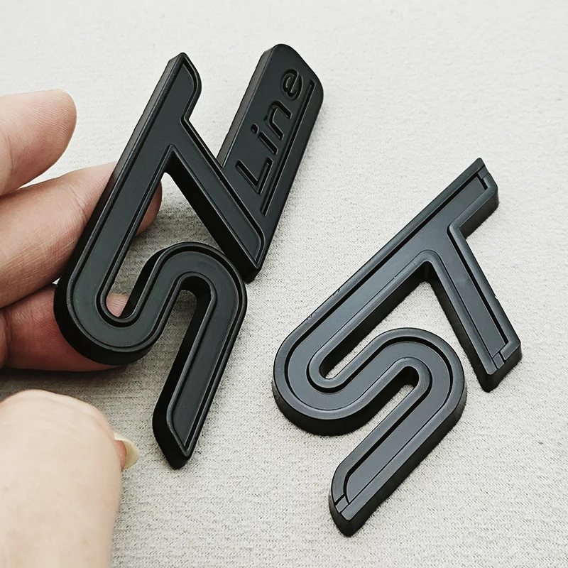 ثلاثية الأبعاد سيارة معدنية التصميم شعار STLine ST الخلفي الجذع شارة الجبهة مصبغة شعار لفورد فوكس فييستا مونديو الهروب الملحقات الخارجية #3