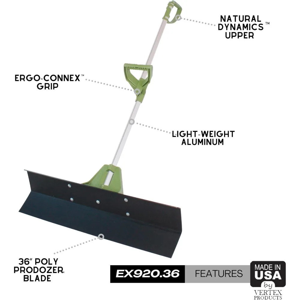 محراث الثلج الصناعي المريح مع مقابض مزدوجة - مثالي لتصفية الممرات والأرصفة