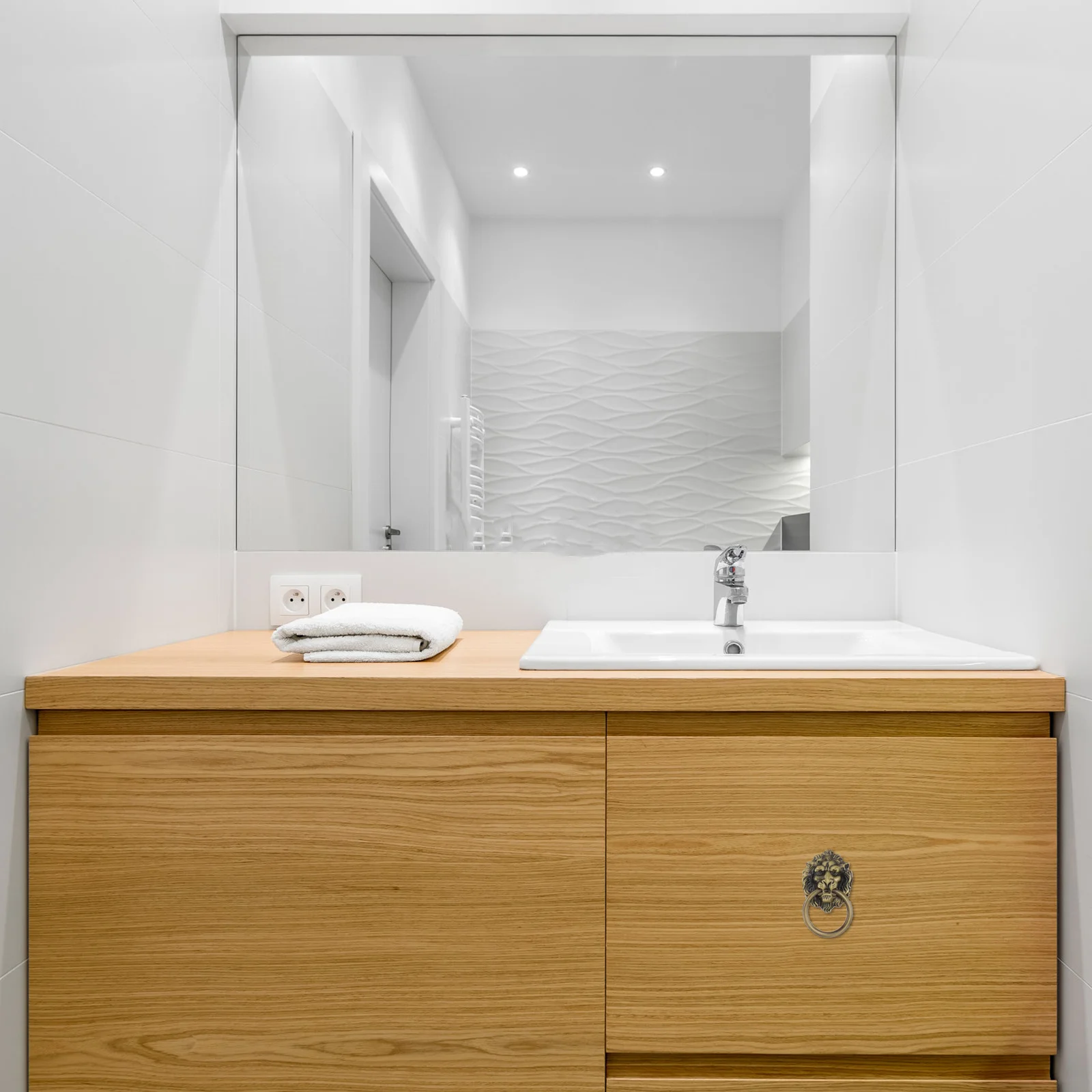 

4Pcs Lion Head Shaped Zinc Alloy Cabinet Drawer Handle Delicate Workmanship Smooth Edge Home Furniture Accessory