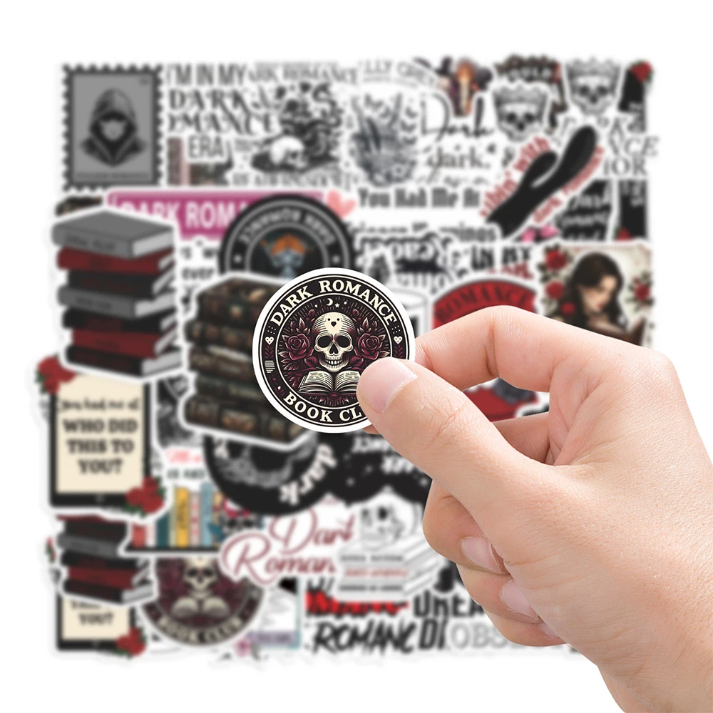 

10/30/50pcs Gothic Dark Romantic Reader Stickers Cartoon Skull Reading Book Decals Notebook Guitar Phone Laptop Sticker Packing