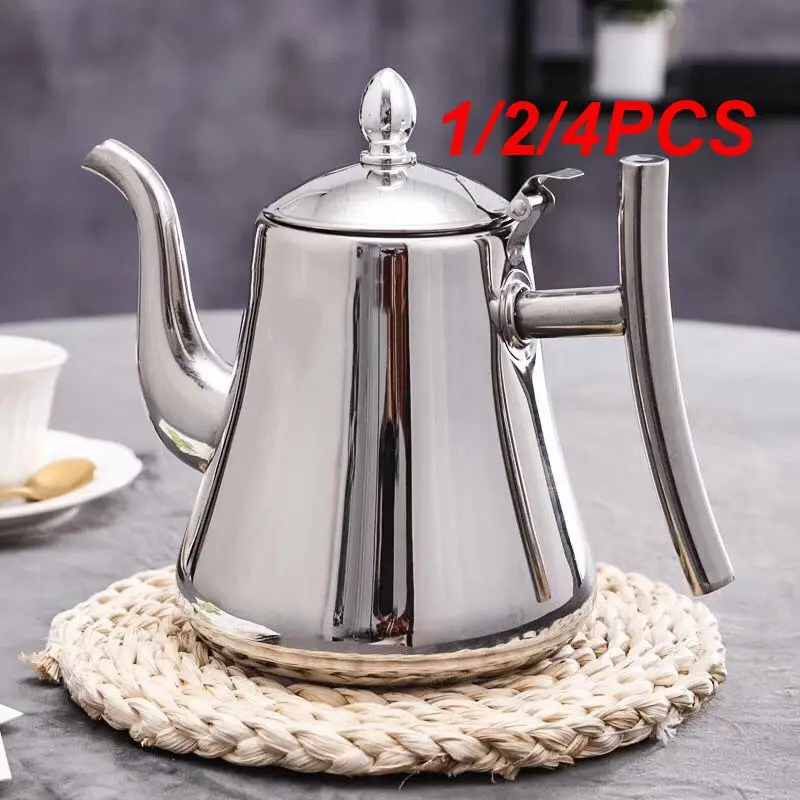 Kitchen Thick Stainless Steel Teapot Golden Silver Tea Pot With Infuser Coffee Pot Induction Cooker Tea Kettle Water Teapots