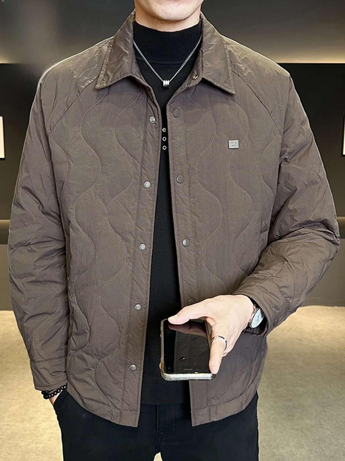 

Мужская легкая пуховая куртка: новая зимняя модель, ветрозащитная, теплая, свободного кроя, с воротником, на пуховом наполнителе, верхняя одежда