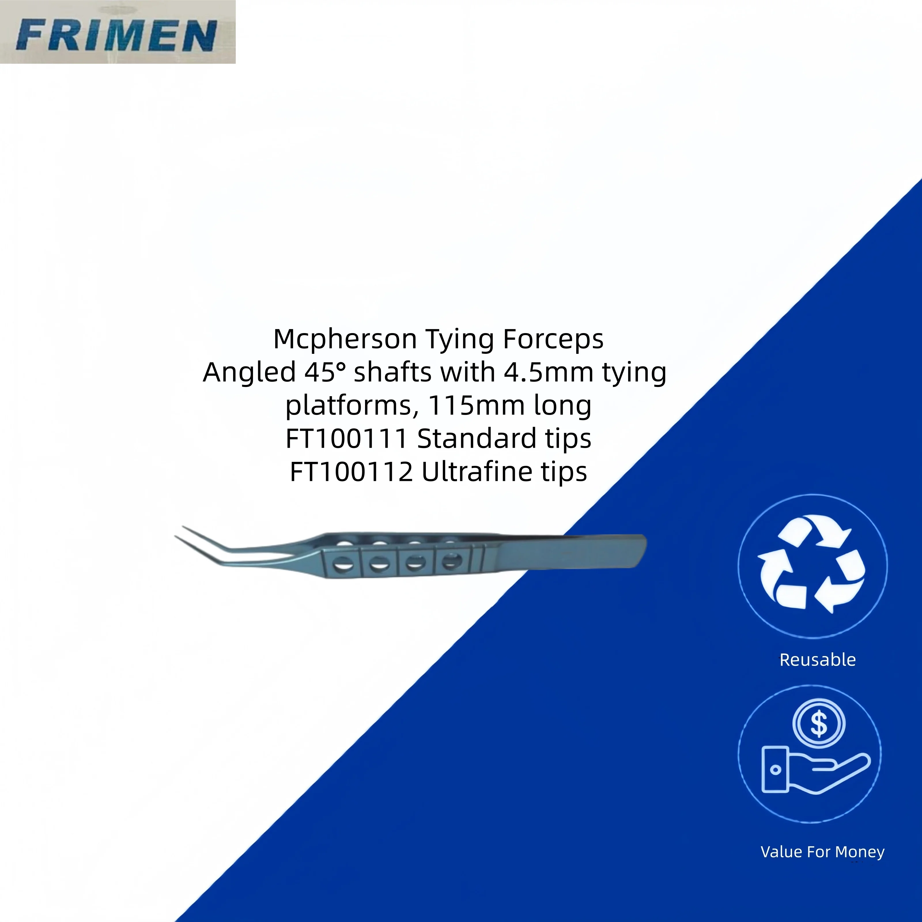 Instrument okulistyczny: kleszcze McPherson z szwem