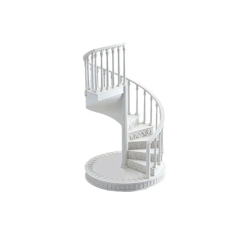 ✔1/12 Scale Miniature Spiral Staircase Model,Dollhouse Scene Deco,Prop for Photography,Dollhouse Furniture Accessory