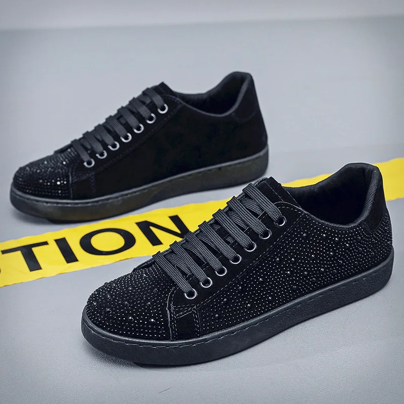 

The latest men's luxury rhinestone casual board shoes 2024 Spring Autumn comfortable soft soled running sports shoes sneakers