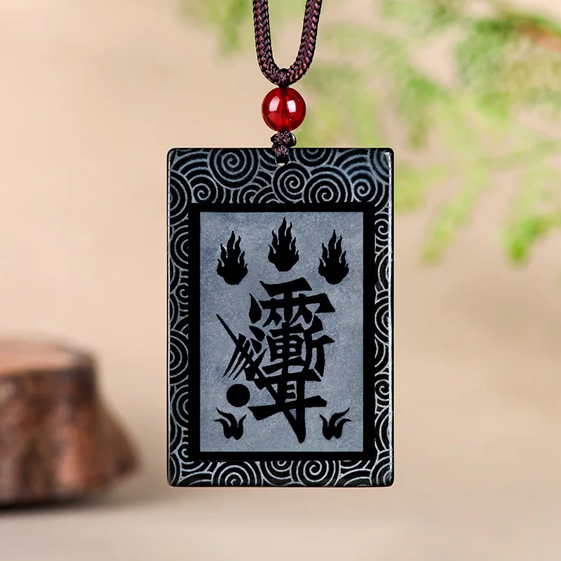 Authentic Natural Hotan Black Jade Pendant With Five Mountains Five Thunder Dates Men's Charms Women's Jewelry Drop Shipping