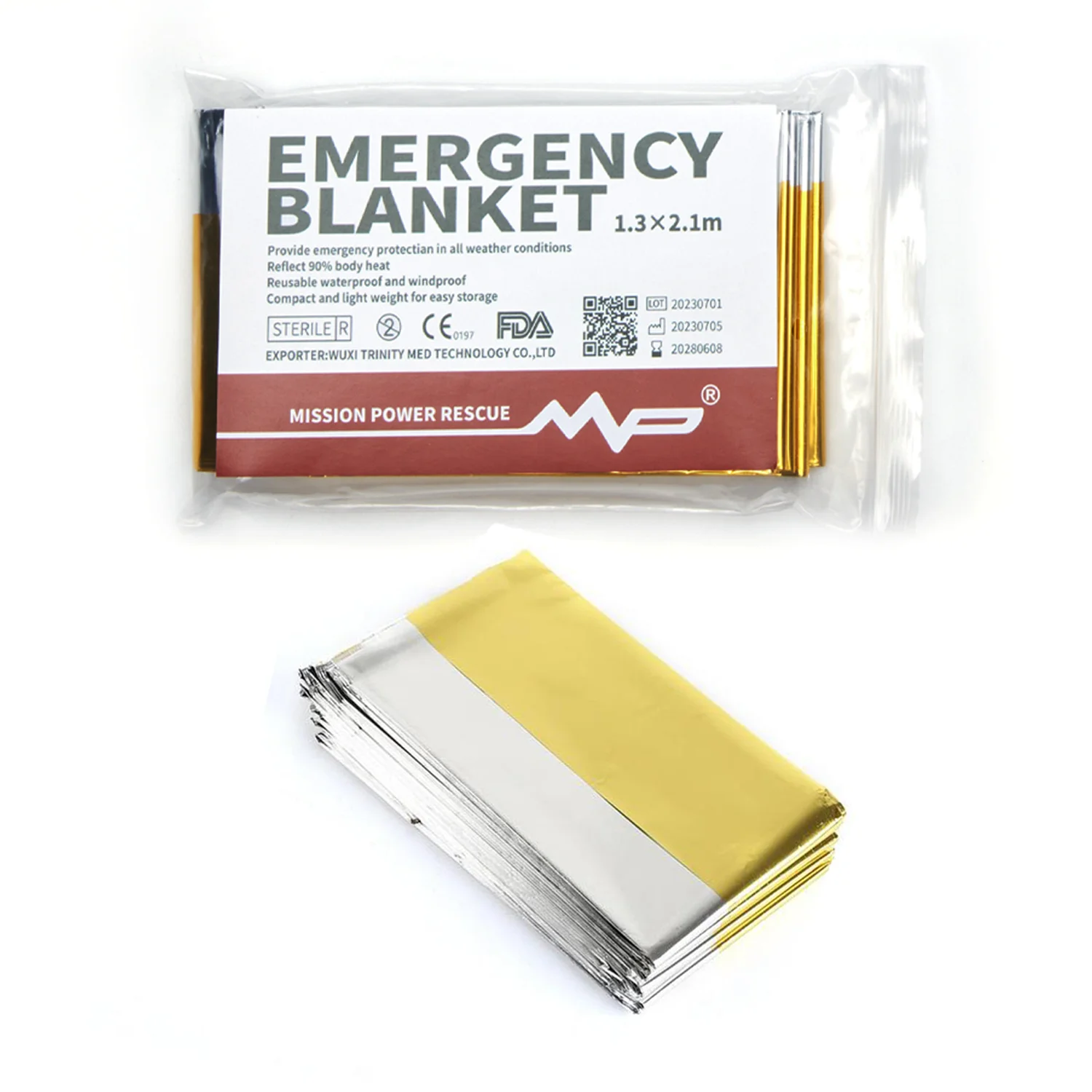 

MPR Outdoor Emergency Survival Blanket Gold-Sliver for Waterproof First Aid Rescue Curtain Foil Thermal Military Blanket