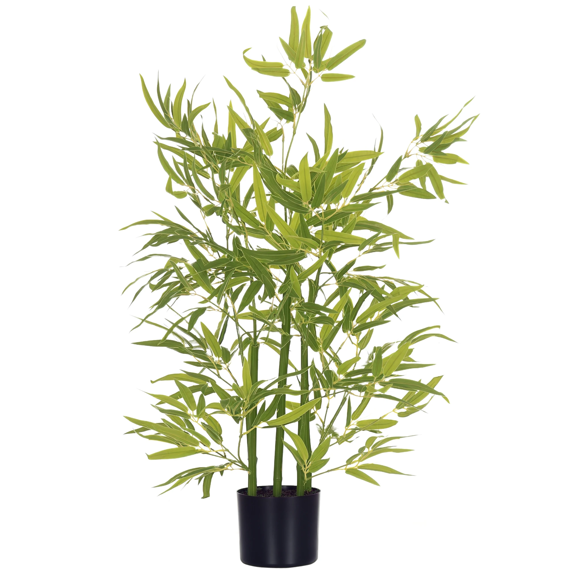 HOMCOM Árbol Artificial de Bambú 90 cm Planta Artificial Decorativa Grande Decoración para Hogar Oficina Balcón Dormitorio Verde