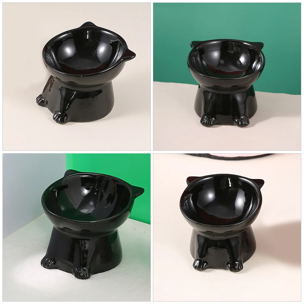

Ceramic Pet Feeding Bowl Cute Cartoon Animal Design Stable Bottom Non- Dog Food Water Bowl Easy Food Bowls,