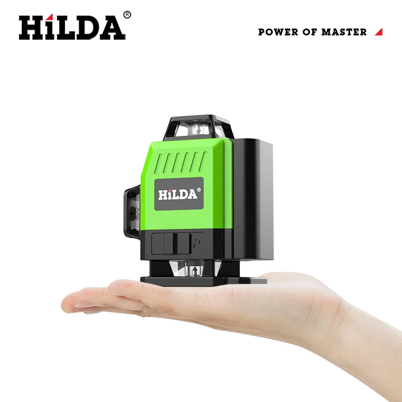 HILDA Laser Level Mini 12/16 Lines 3d/4d Self-leveling 360 Horizontal And Vertical Cross Super Powerful Green Portable Laser