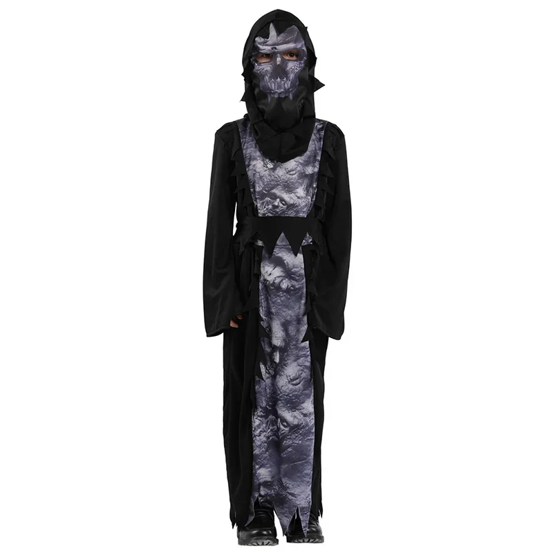 Terror Skeleton Cosplay Costumes para crianças, Halloween, Carnival Party, Daemon